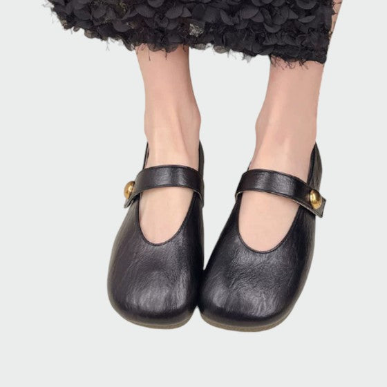 Orlisse | Women's Round Toe Strap Button Mary Jane Shoes