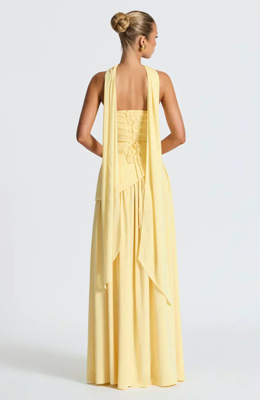 Marzelle | Women's Strapless Halter Neck Asymmetric Split Maxi Dress