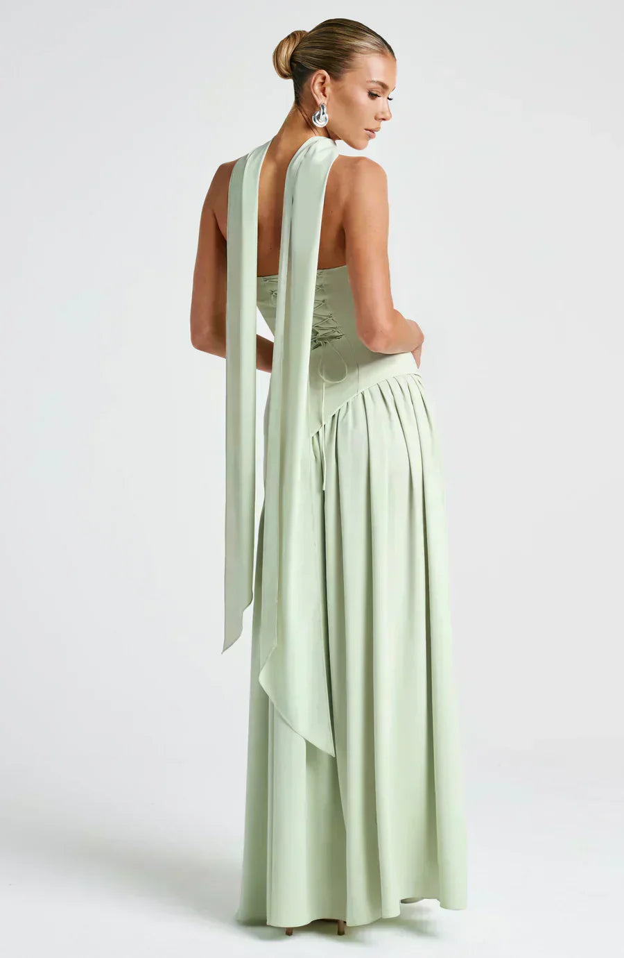 Marzelle | Women's Strapless Halter Neck Asymmetric Split Maxi Dress