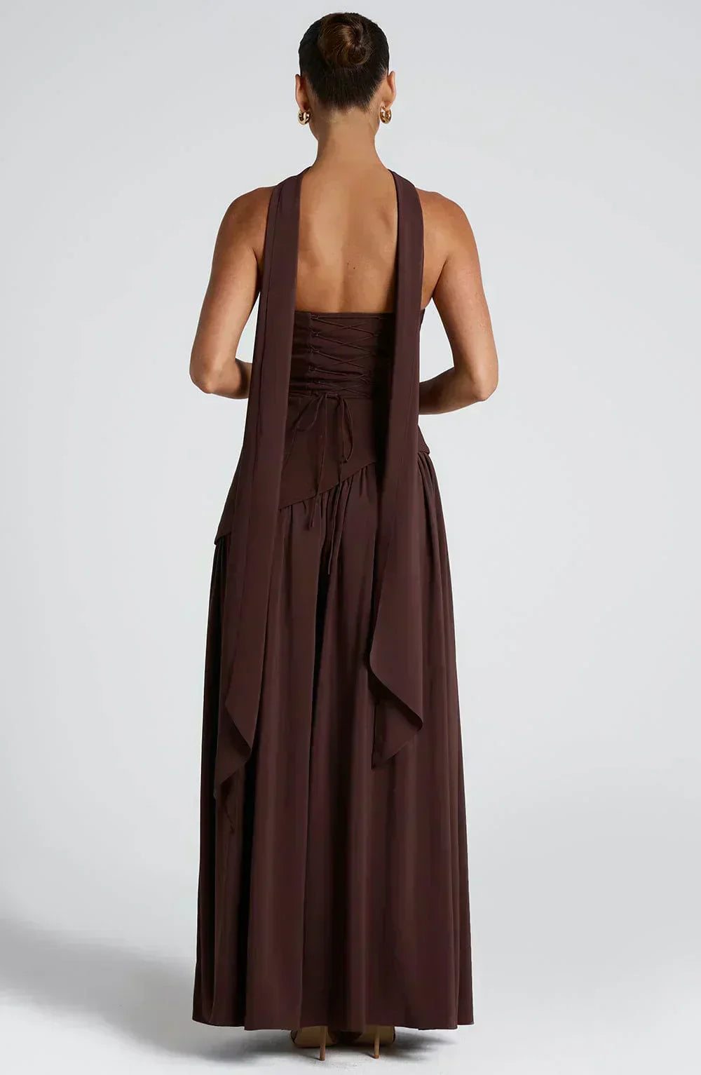 Marzelle | Women's Strapless Halter Neck Asymmetric Split Maxi Dress