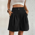 Celestia | Women's High-Waist Pleated Wide-Leg Shorts