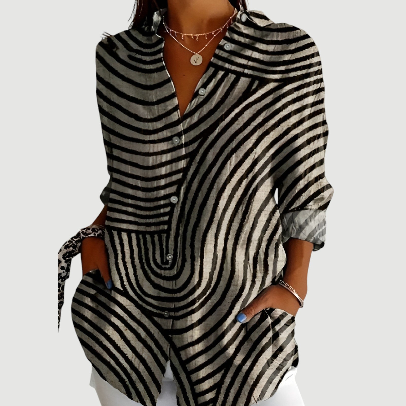 Beatrix | Women's Casual Printed Button-Up Shirt
