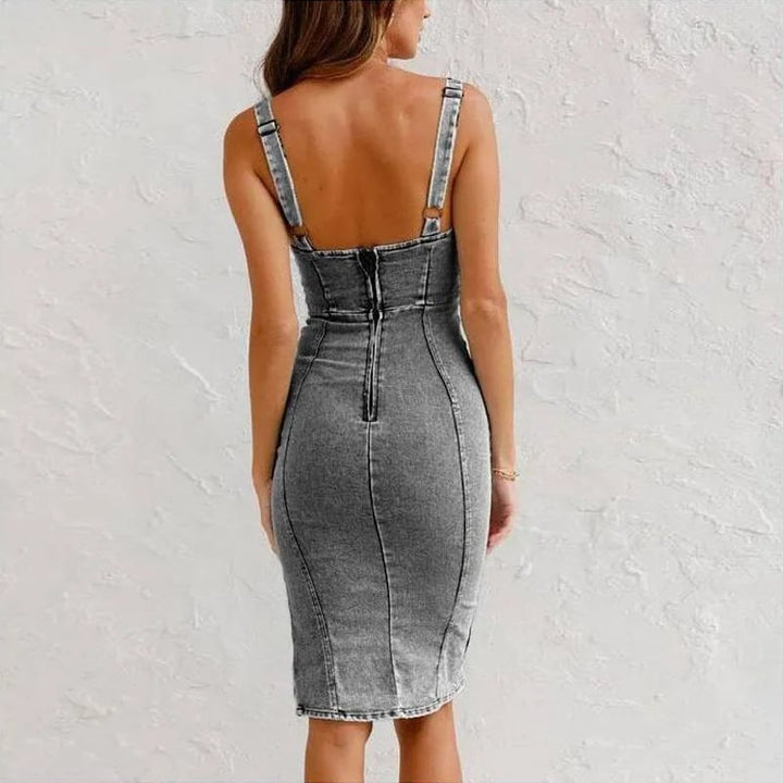Zinnia | Women's Bodycon Denim Midi Dress