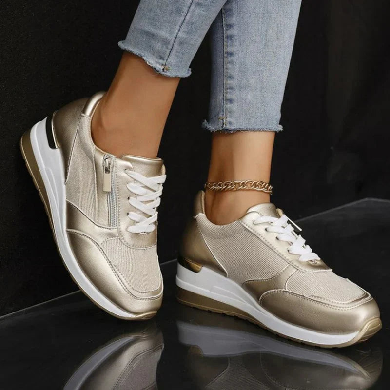 Sorellea | Women's Side Zip Wedge Sneakers