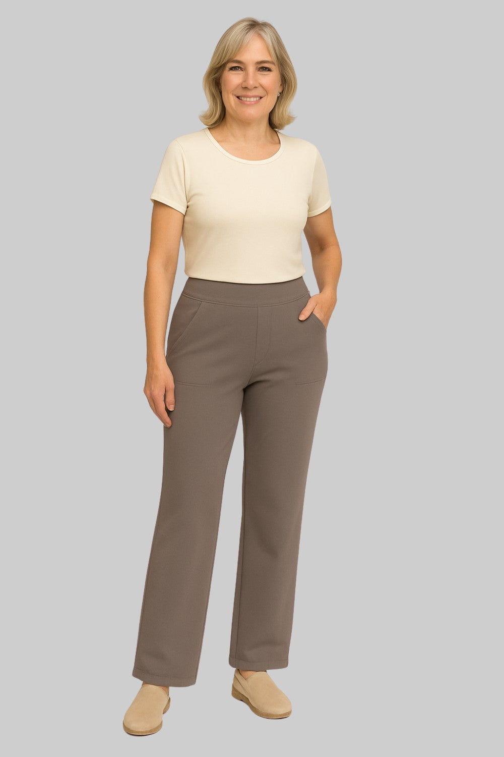 Elmyra | Women's Soft Jersey Wide Leg Trousers